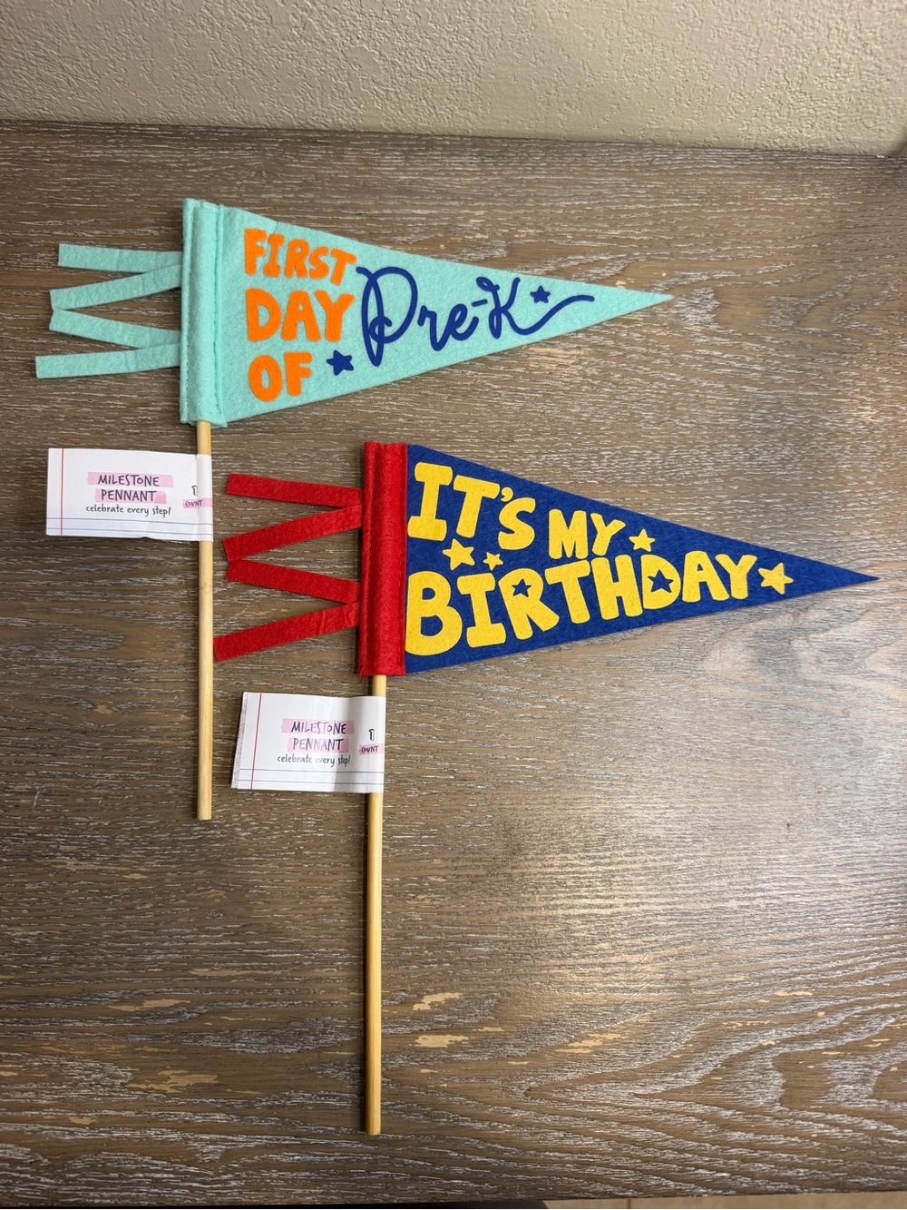 Target Bullseye Felt Flag “First Day of Pre-k/ It’s My Birthday” Flag Bundle